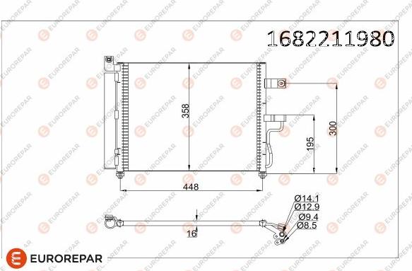 EUROREPAR 1682211980 - Kondenser, kondisioner furqanavto.az