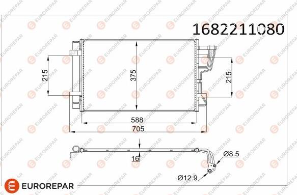 EUROREPAR 1682211080 - Kondenser, kondisioner furqanavto.az