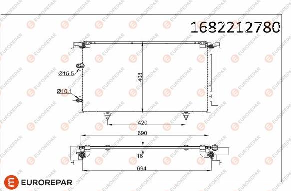 EUROREPAR 1682212780 - Kondenser, kondisioner furqanavto.az