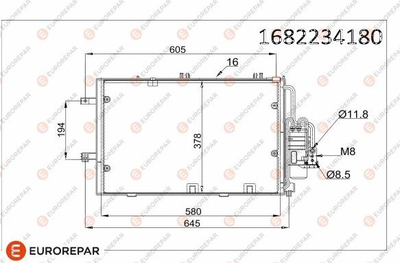 EUROREPAR 1682234180 - Kondenser, kondisioner furqanavto.az