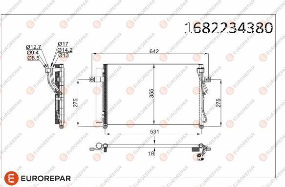 EUROREPAR 1682234380 - Kondenser, kondisioner furqanavto.az