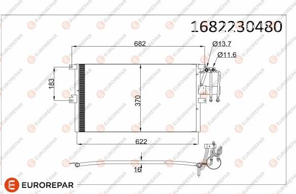 EUROREPAR 1682230480 - Kondenser, kondisioner furqanavto.az