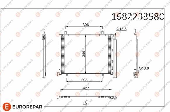 EUROREPAR 1682233580 - Kondenser, kondisioner furqanavto.az