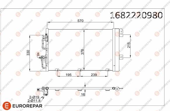 EUROREPAR 1682220980 - Kondenser, kondisioner furqanavto.az