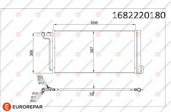 EUROREPAR 1682220180 - Kondenser, kondisioner furqanavto.az