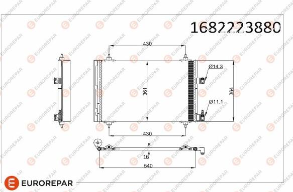 EUROREPAR 1682223880 - Kondenser, kondisioner furqanavto.az