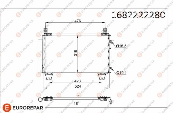 EUROREPAR 1682222280 - Kondenser, kondisioner furqanavto.az