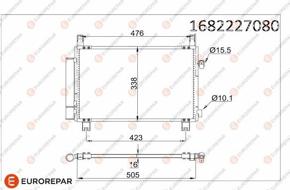 EUROREPAR 1682227080 - Kondenser, kondisioner furqanavto.az