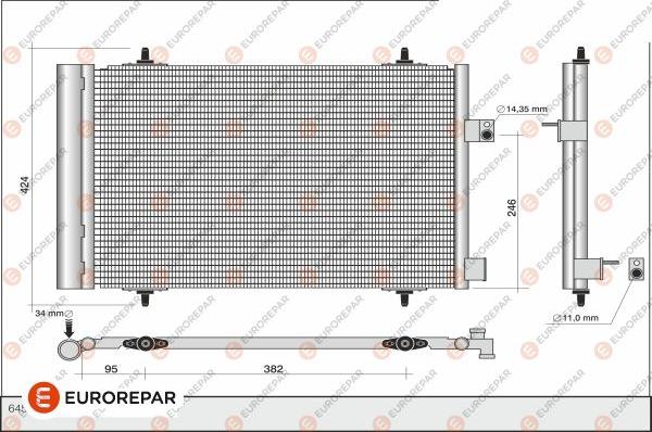 EUROREPAR 1626267480 - Kondenser, kondisioner furqanavto.az