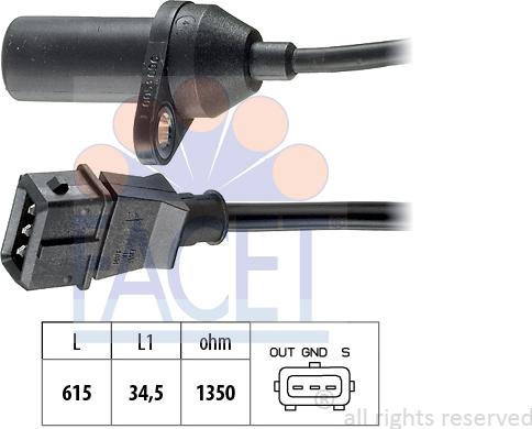 FACET 9.0053 - Sensor, krank mili nəbzi furqanavto.az