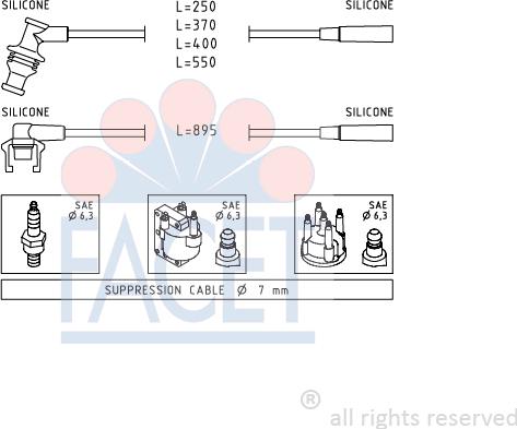 FACET 4.8920 - Alovlanma kabeli dəsti furqanavto.az