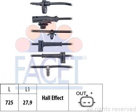 FACET 21.0095 - Sensor, təkər sürəti furqanavto.az