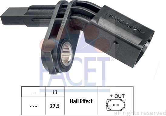 FACET 21.0007 - Sensor, təkər sürəti furqanavto.az