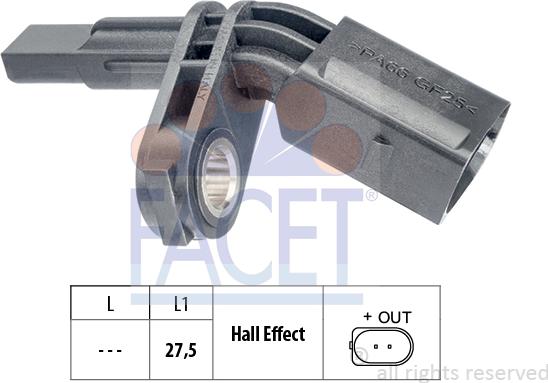 FACET 21.0172 - Sensor, təkər sürəti furqanavto.az