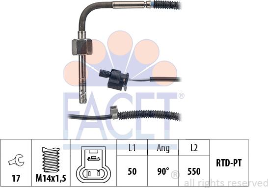 FACET 22.0091 - Sensor, işlənmiş qazın temperaturu furqanavto.az