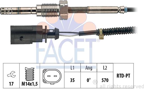 FACET 22.0062 - Sensor, işlənmiş qazın temperaturu furqanavto.az