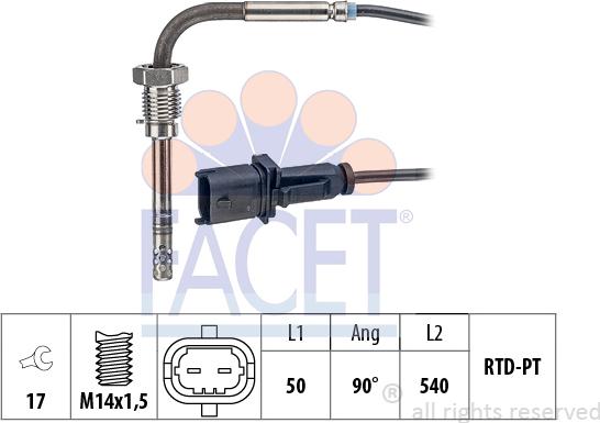 FACET 22.0350 - Sensor, işlənmiş qazın temperaturu furqanavto.az