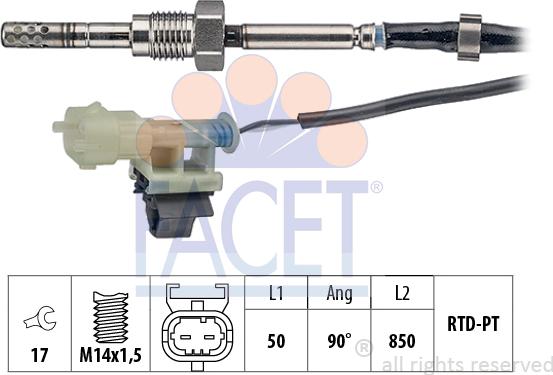 FACET 22.0217 - Sensor, işlənmiş qazın temperaturu furqanavto.az