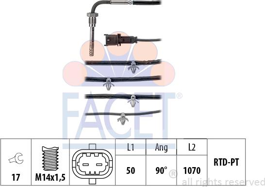 FACET 22.0232 - Sensor, işlənmiş qazın temperaturu furqanavto.az