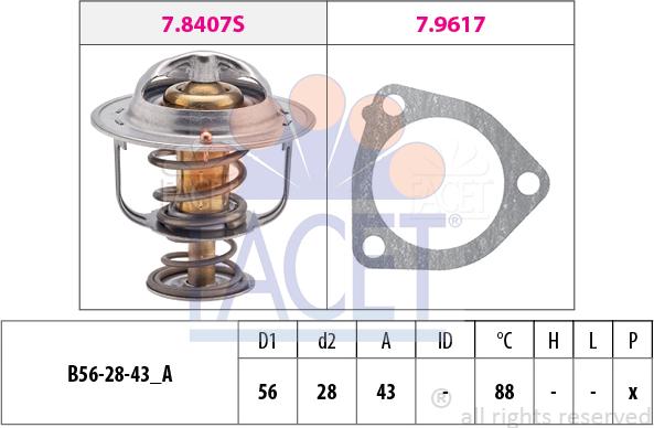 FACET 7.8407 - Termostat, soyuducu furqanavto.az