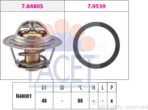 FACET 7.8480 - Termostat, soyuducu furqanavto.az