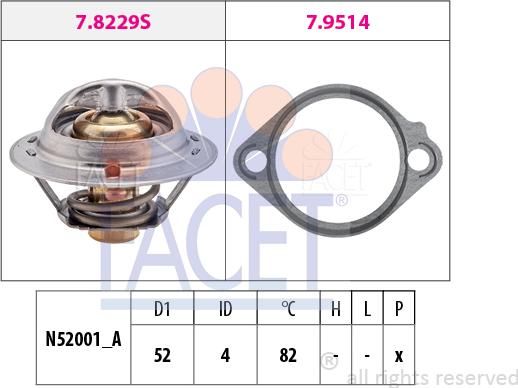 FACET 7.8437 - Termostat, soyuducu furqanavto.az