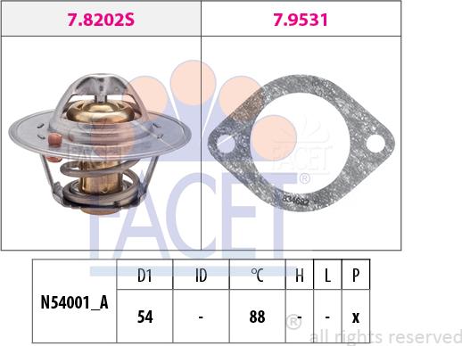 FACET 7.8600 - Termostat, soyuducu furqanavto.az