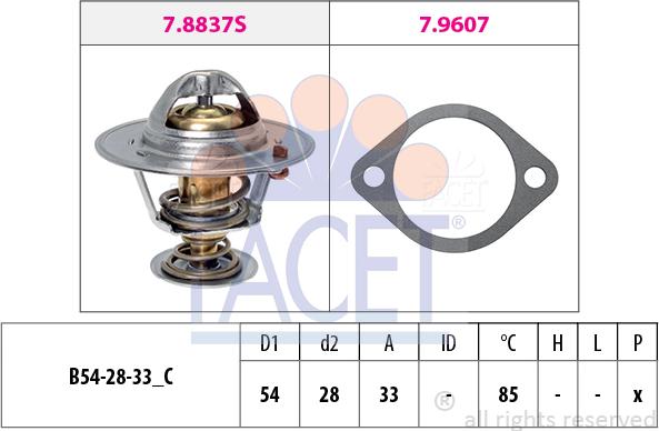 FACET 7.8838 - Termostat, soyuducu furqanavto.az