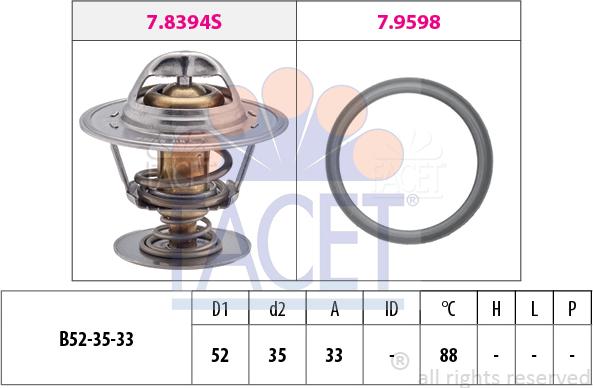 FACET 7.8394 - Termostat, soyuducu furqanavto.az