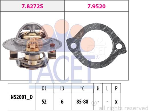 FACET 7.8272 - Termostat, soyuducu furqanavto.az