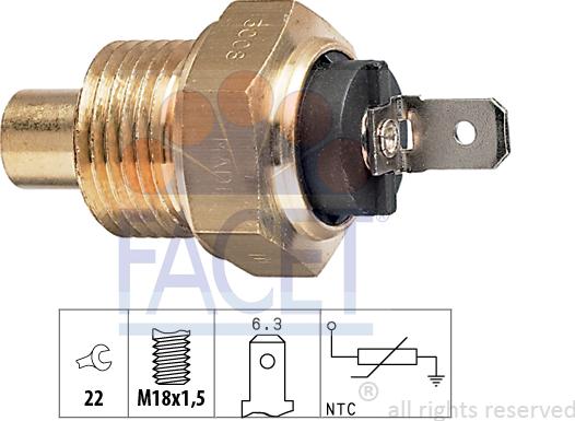 FACET 7.3008 - Sensor, soyuducu suyun temperaturu furqanavto.az