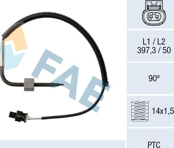 FAE 68012 - Sensor, işlənmiş qazın temperaturu furqanavto.az