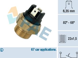 FAE 37350 - Temperatur açarı, radiator/kondisioner ventilyatoru furqanavto.az