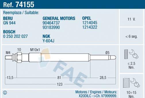 FAE 74155 - İşıqlandırma şamı furqanavto.az