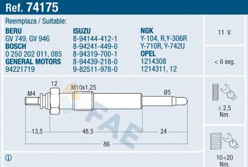 FAE 74175 - İşıqlandırma şamı furqanavto.az