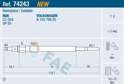 FAE 74243 - İşıqlandırma şamı furqanavto.az