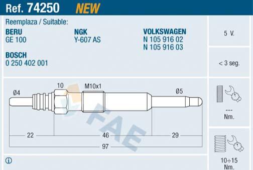 FAE 74250 - İşıqlandırma şamı furqanavto.az