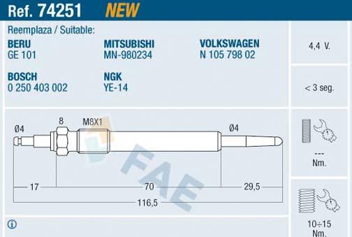 FAE 74251 - İşıqlandırma şamı furqanavto.az