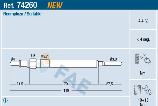 FAE 74260 - İşıqlandırma şamı furqanavto.az