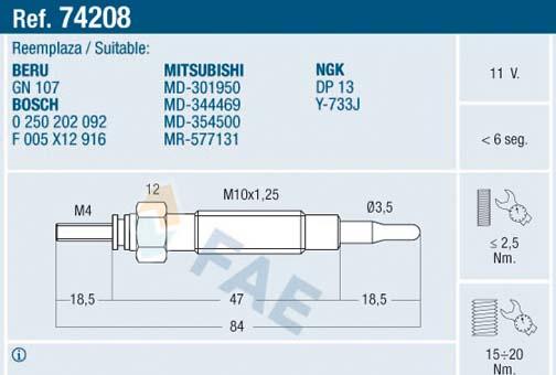 FAE 74208 - İşıqlandırma şamı www.furqanavto.az