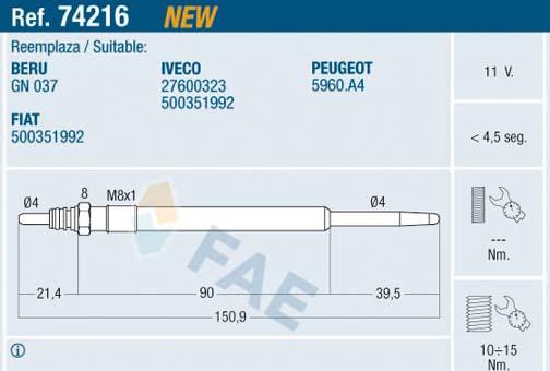 FAE 74216 - İşıqlandırma şamı furqanavto.az