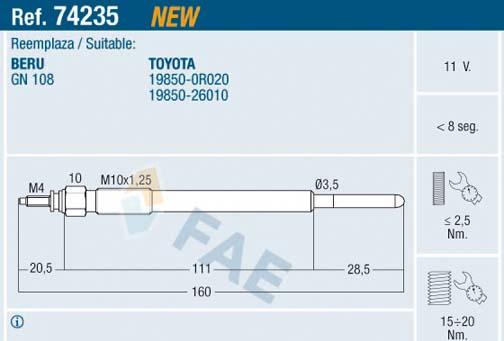 FAE 74235 - İşıqlandırma şamı furqanavto.az