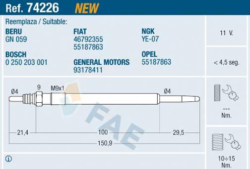 FAE 74226 - İşıqlandırma şamı furqanavto.az