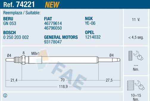 FAE 74221 - İşıqlandırma şamı furqanavto.az