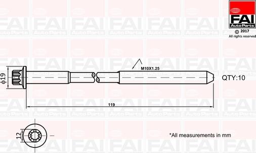 FAI AutoParts B1321 - Bolt dəsti, silindr başlığı furqanavto.az