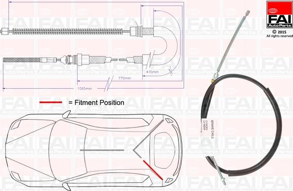 FAI AutoParts FBC0019 - Kabel, dayanacaq əyləci furqanavto.az