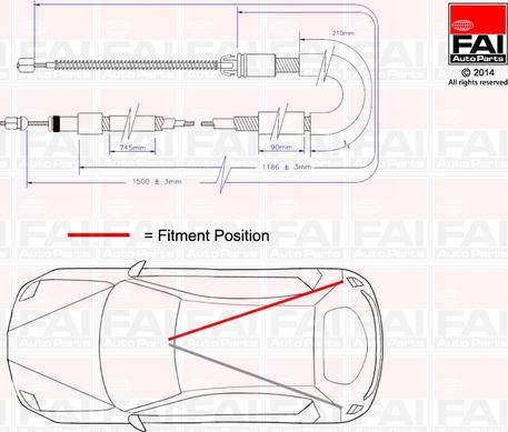 FAI AutoParts FBC0015 - Kabel, dayanacaq əyləci furqanavto.az