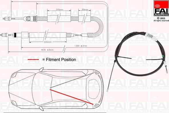 FAI AutoParts FBC0016 - Kabel, dayanacaq əyləci furqanavto.az