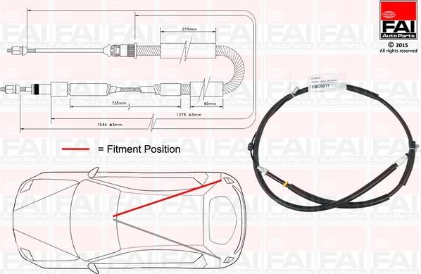 FAI AutoParts FBC0017 - Kabel, dayanacaq əyləci furqanavto.az