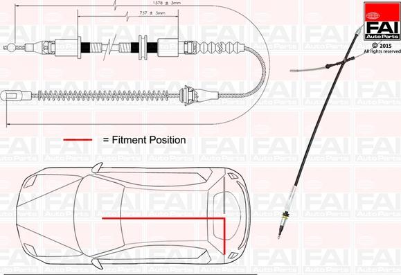 FAI AutoParts FBC0080 - Kabel, dayanacaq əyləci furqanavto.az